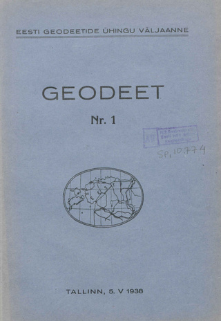 Geodeet : maamõõte ja kultuurtehnika ajakiri ; 1 1938-05-05