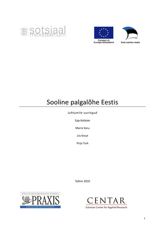 Sooline palgalõhe Eestis. Juhtumite uuringud