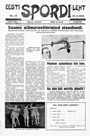 Eesti Spordileht ; 31 1931-08-14