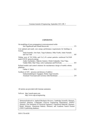 Estonian Journal of Engineering ; 3 2013