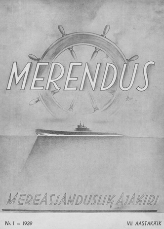 Merendus : mereasjanduslik ajakiri ; 1 1939