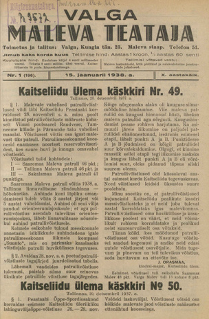 Valga Maleva Teataja ; 1 (196) 1938-01-15