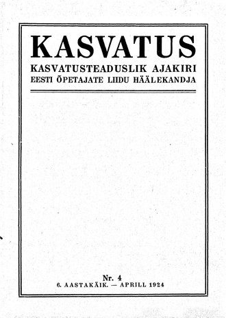 Kasvatus ; 4 1924-04