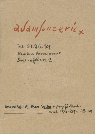 Adamson-Eric : Stockholm : Konstnärshuset : 6-18 V 1939 : näitusekataloog 