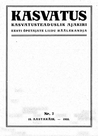 Kasvatus ; 7 1933