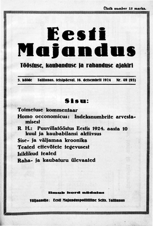 Eesti Majandus ; 49 1924-12-16