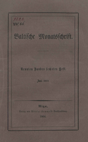 Baltische Monatsschrift ; 6 1864-06