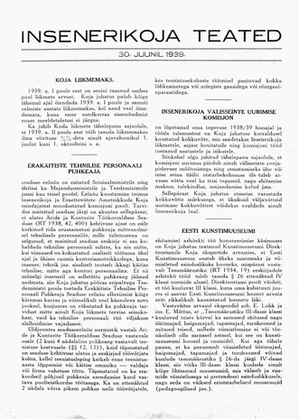 Insenerikoja Teated : ajakiri ; 1939-06-30