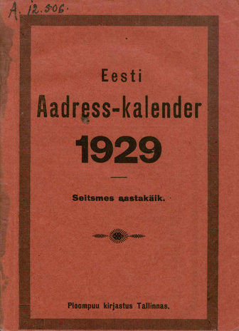 Eesti aadress-kalender ; 1929