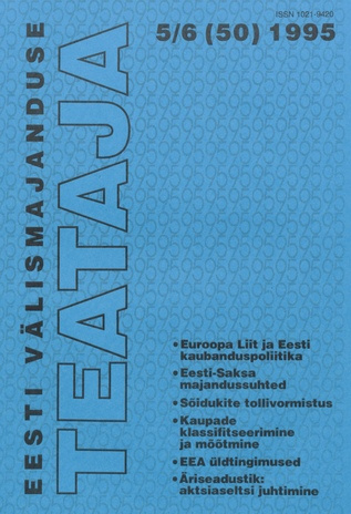 Eesti Välismajanduse Teataja ; 5-6 (50) 1995