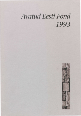 Avatud Eesti Fond 1993 : [aastaraamat]