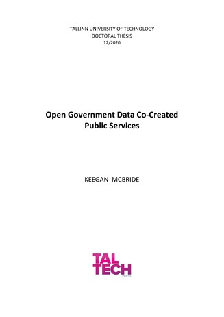 Open government data co-created public services = Avaliku sektori avaandmete põhjal koosloodud avalikud teenused 