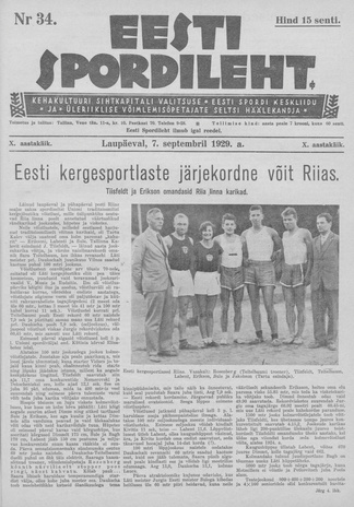 Eesti Spordileht ; 34 1929-09-07
