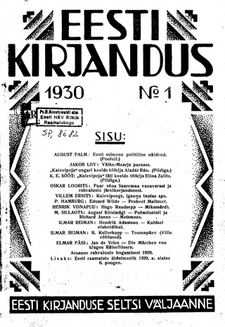 Eesti Kirjandus ; 1 1930