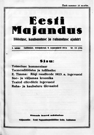 Eesti Majandus ; 35 1924-09-09