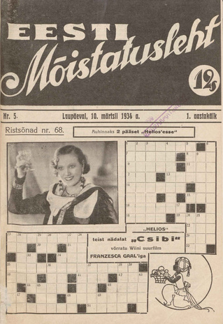 Eesti Mõistatusleht ; 5 1934-03-10