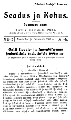 Seadus ja Kohus ; 11-12 1909-11/12