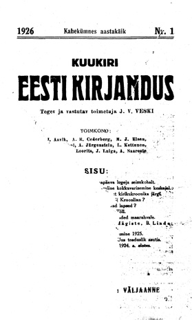 Eesti Kirjandus ; 1 1926