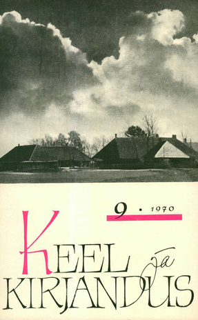 Keel ja Kirjandus ; 9 1970-09