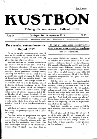 Kustbon ; 19 1919