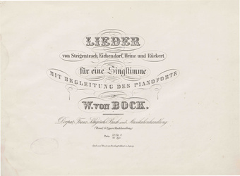 Lieder : von Steigentesch, Eichendorf, Heine und Rückert : für eine Singstimme mit Begleitung des Pianoforte