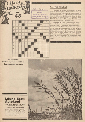 Ajude Gümnastika : ristsõnamõistatuste ajakiri ; 48 1939-11-30