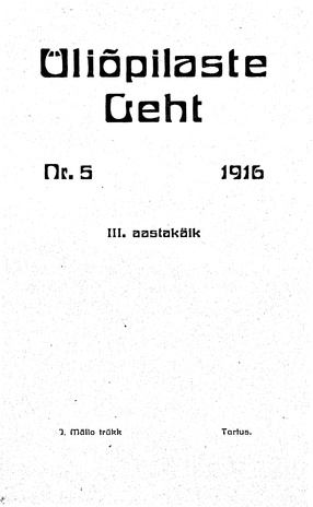 Üliõpilaste Leht ; 5 1916-10