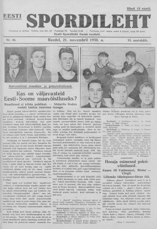 Eesti Spordileht ; 40 1930-11-21