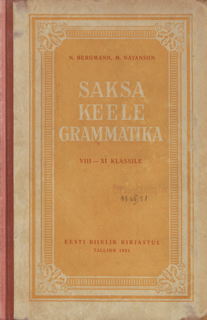 Saksa keele grammatika VIII-XI klassile
