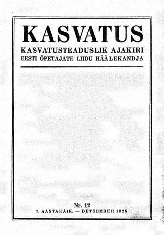 Kasvatus ; 12 1925-12