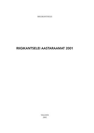 Riigikantselei aastaraamat ; 2001