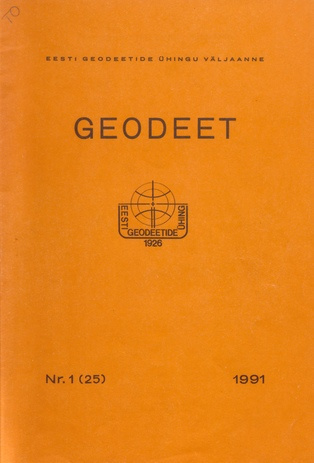 Geodeet : Eesti Geodeetide Ühingu väljaanne ; 1 (25) 1991