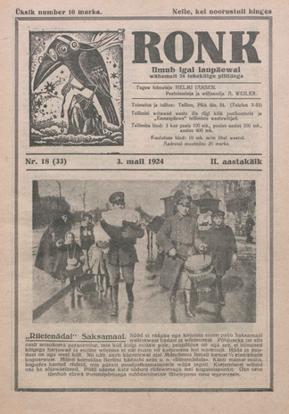 Ronk : perekonna ja noorsoo ajakiri ; 18 (33) 1924-05-03