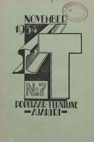 T : Populaar-tehniline ajakiri ; 7 (11) 1934-11-01
