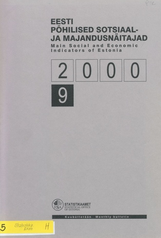 Eesti põhilised sotsiaal- ja majandusnäitajad = Main social and economic indicators of Estonia ; 9 2000-10