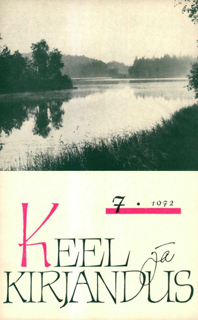 Keel ja Kirjandus ; 7 1972-07
