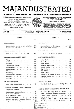 Majandusteated ; 31 1939-08-01