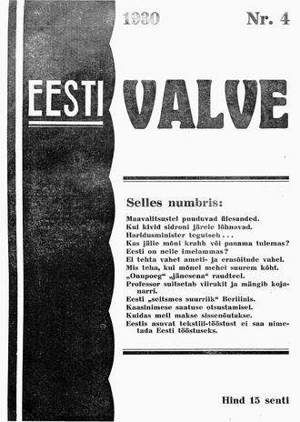 Eesti Valve ; 4 1930-07-05