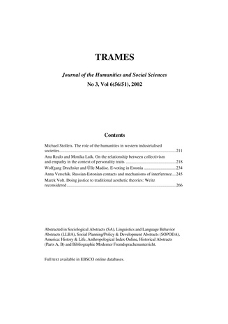 Trames ; 3 Vol 6 (56/51) 2002
