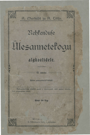 Rehkenduse Ülesannete-kogu algkoolidele. 2. anne 