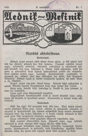 Aednik - Mesinik ; 7 1921