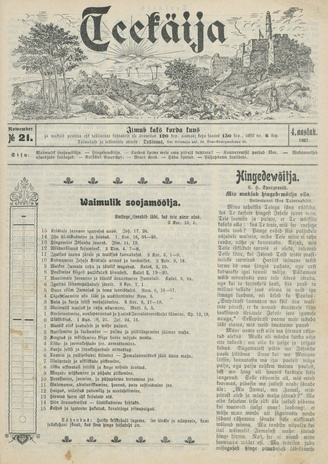 Teekäija : Eesti Baptisti Koguduse Ühenduse häälekandja ; 21 1907-11