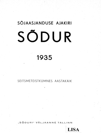 Sõdur ; sisukord 1935