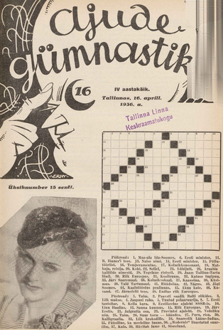 Ajude Gümnastika : ristsõnamõistatuste ajakiri ; 16 1936-04-16