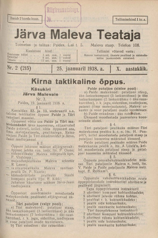 Järva Maleva Teataja ; 2 (215) 1938-01-25