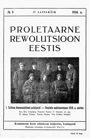 Proletaarne Rewolutsioon Eestis ; 9 1930