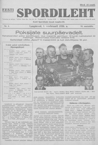 Eesti Spordileht ; 5 1930-02-01