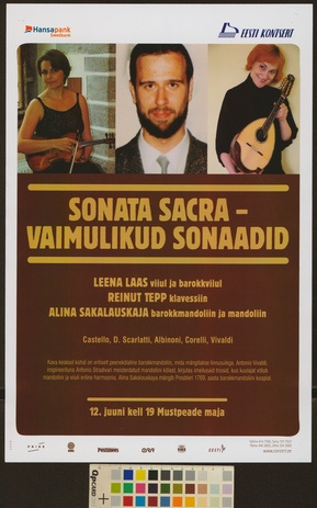 Sonata sacra - vaimulikud sonaadid : Leena Laas, Reinut Tepp, Alina Sakalauskaja 