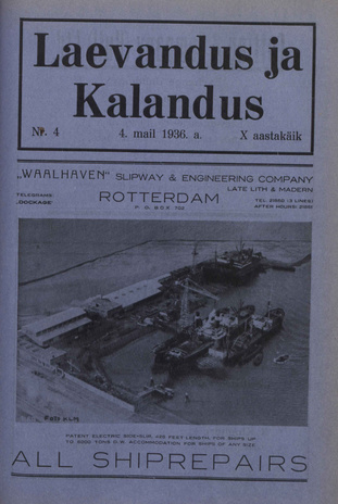 Laevandus ja Kalandus ; 4 1936-05-04