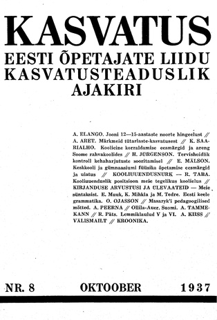 Kasvatus ; 8 1937-10